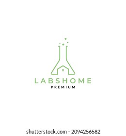 home with lab glass formula logo icon vector graphic design illustration idea