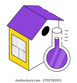 Home lab icon, editable vector 