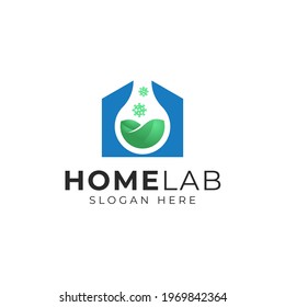 Home lab unique logo design vector template