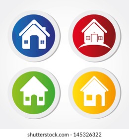 home labels over white background vector illustration