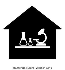 Home laboratories. Home Science Laboratory Icon.  Laboratory in home icon vector sign and symbol. 