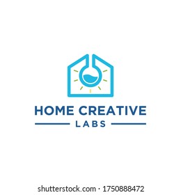 Logo de los laboratorios domésticos. Vector de diseño de plantilla de logotipo.