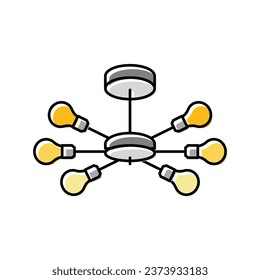 home lamp ceiling color icon vector. home lamp ceiling sign. isolated symbol illustration