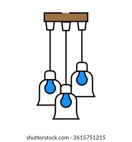 home lamp ceiling line icon vector. home lamp ceiling sign. isolated symbol illustration
