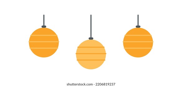Home lamp icon. Interior element and apartment furniture. Lamp, room lighting. Poster or banner for website. Electricity, power and energy. Three yellow balls. Cartoon flat vector illustration