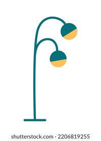 Home lamp icon. Table bulb, two yellow balls. Electricity and energy. Graphic element for website. Comfort and coziness, object for living room. Interior and decor. Cartoon flat vector illustration