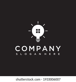 home lamp silhouette vector logo design