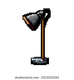 Home-Lampe Tischspiel Pixel Art Retro-Vektorgrafik. Bit Home Lampentisch. alte Vintage-Illustration
