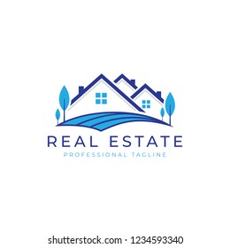 Home Landscape Logo Real Estate Residential Stock Vector (Royalty Free ...