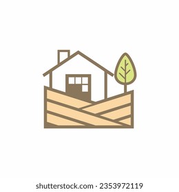 Home landscape village logo vector image