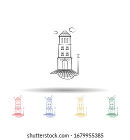 Startseite Laterne mehrfarbiges Symbol. Einfache dünne Linie, Vektorillustration von imaginären Haussymbolen für i und ux, Website oder mobile Applikationen