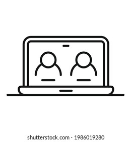Home laptop icon. Outline Home laptop vector icon for web design isolated on white background