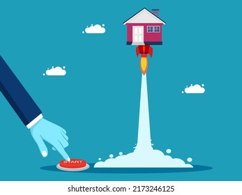 Home launches. Real estate grows. business concept vector illustration