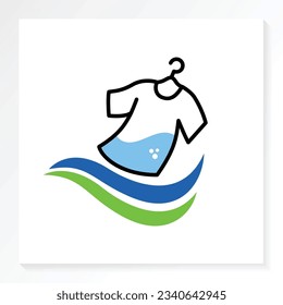 logotipo de limpieza de la lavandería doméstica aislado en blanco. Logotipo limpio de la lavandería ecológica aislado en blanco.