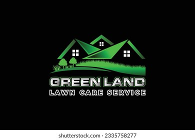 home lawn care logo , grass trimming, landscape, grass, agriculture concept logo design