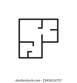 Home layout icon Flat line illustration
