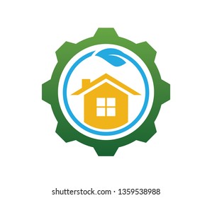 home leaf ecology vector logo design template Isolated on a white background