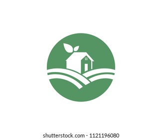 Home leaf green nature logo icons