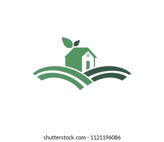 Home leaf green nature logo icons