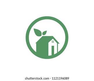 Home leaf green nature logo icons