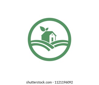 Home leaf green nature logo icons
