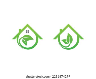 Home Leaf Logo Concept sign icon symbol Element Design. Leaves, Realtor, Real Estate, House, Mortgage, Green house Logotype. Vector illustration template