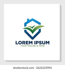 home and leaf logo design concept, agriculture logo inspiration