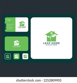 plantilla de diseño gráfico de logotipo de hoja de casa