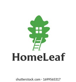 Home Leaf Logo Design For Real Estate Agency Business