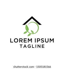 Home Leaf Logo Design Template 