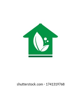 Home leaf logo design template