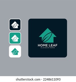 home leaf logo design template