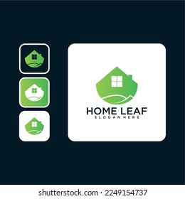 plantilla de diseño de logotipo de hoja de casa