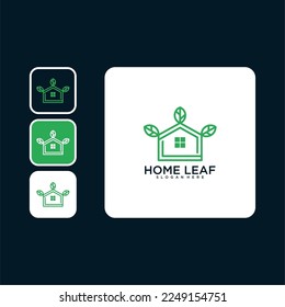 plantilla de diseño de logotipo de hoja de casa