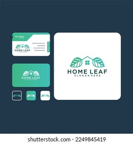 home leaf logo design template