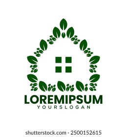 home leaf logo design template