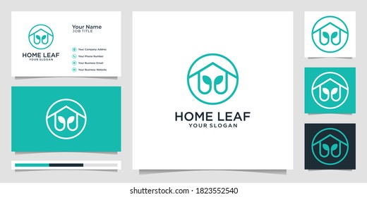 Logo-Design-Vektor, Ökologie, Natur, minimalistisches Design. Logo und Visitenkarte.Premium-Vektorgrafik