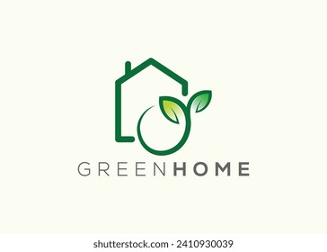 Home leaf logo design vector template. Nature home Leaf vector logo