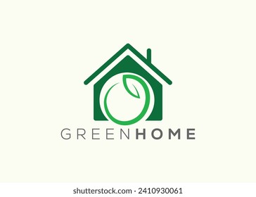 Startseite Logo Design, Vektorvorlage. Natuerliches Heimleaf-Vektorlogo