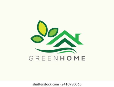 Home leaf logo design vector template. Nature home Leaf vector logo