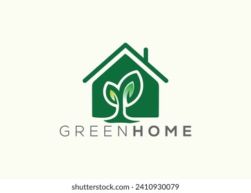 Home leaf logo design vector template. Nature home Leaf vector logo