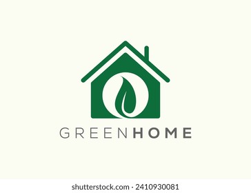 Home leaf logo design vector template. Nature home Leaf vector logo
