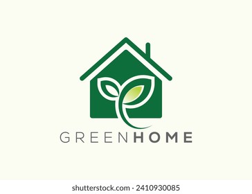 Home leaf logo design vector template. Nature home Leaf vector logo