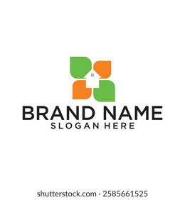 Home leaf logo design vector,editable eps 10