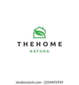 Home leaf logo icon design template flat vector