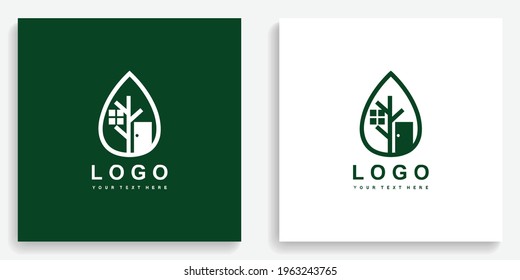 Home Leaf Nature Logo. Modern logo icon symbol template vector design