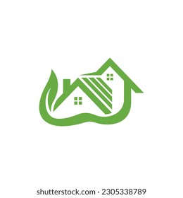 Home Leaf Nature Logo moderno creativo
