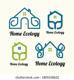 Home Leaf Set Collection Nature Ecology Logo