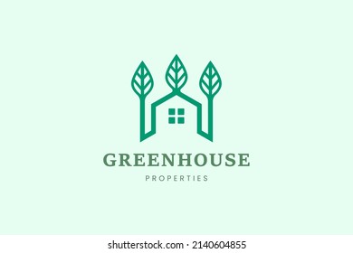 Home and leaf tree logo template for mortgage or real estate business