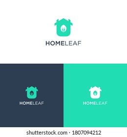 home leaf,eco logo designs